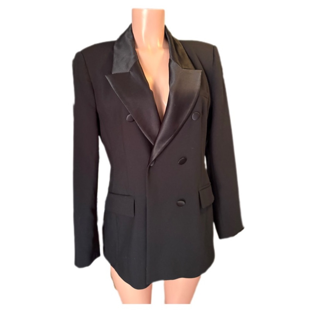 ZARA DOUBLE BREASTED TUXEDO JACKET